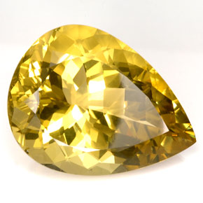 Cuarzo amarillo natural de 126,30 ct, en forma de pera, IF