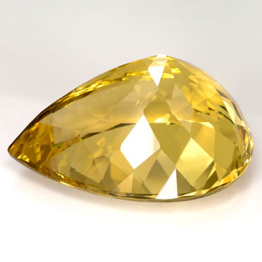 Cuarzo amarillo natural de 126,30 ct, en forma de pera, IF