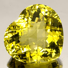 Cuarzo amarillo natural de 77,27 ct, forma de corazón, IF
