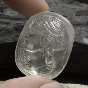 Cuarzo blanco natural de 74,59 ct, corte óvalo, transparente