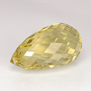 Cuarzo amarillo natural de 22,59 ct, briolette, VS