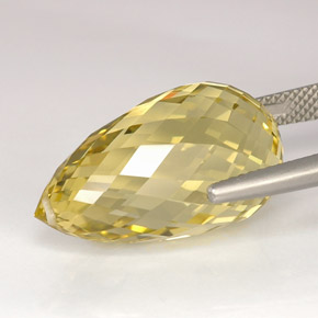 Cuarzo amarillo natural de 22,59 ct, briolette, VS