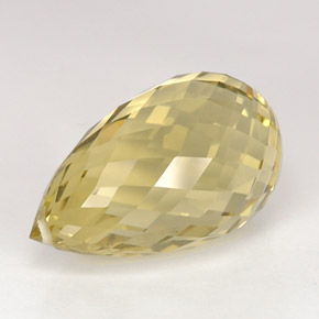 Cuarzo amarillo natural de 15,28 ct, briolette, VVS-VS