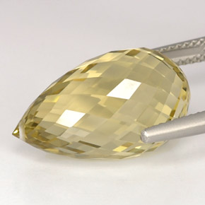 Cuarzo amarillo natural de 15,28 ct, briolette, VVS-VS