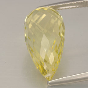 Cuarzo amarillo natural de 12,08 ct, briolette, VVS-VS