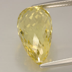 Cuarzo amarillo natural de 12,38 ct, briolette, IF