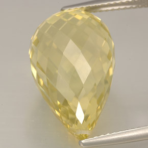 Cuarzo amarillo natural de 16,27 ct, briolette, VVS