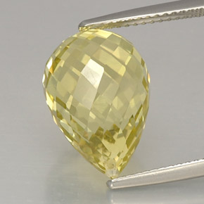 Cuarzo amarillo natural de 10,31 ct, briolette, VVS