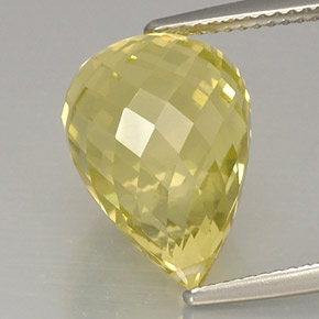 Cuarzo Limón natural de 11.00 ct, Corte Briolette, VVS