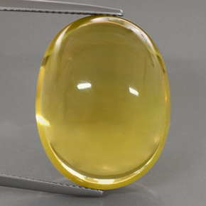 Cuarzo amarillo natural de 39,75 ct, corte óvalo, transparente
