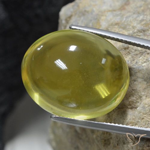 37.04ct Natural Verde terroso cálido Cuarzo, Ovalada, Transparente