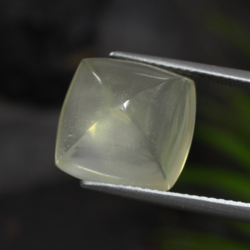 Cuarzo verde natural de 8,57 ct, corte cojín, transparente