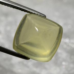 Cuarzo Light Greenish Yellow  natural de 8.72 ct, Corte Cojín, Transparente
