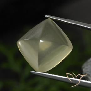 Cuarzo Amarillo verdoso claro natural de 8.50 ct, Forma Cojín, Transparente