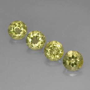 Gemas de cuarzo amarillo natural de  ct, corte redondo, VVS-VS