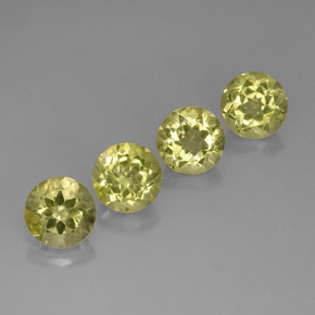 Gemas de cuarzo amarillo natural de  ct, corte redondo, VVS-VS