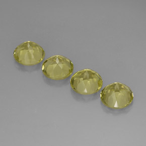 Gemas de cuarzo amarillo natural de  ct, corte redondo, VVS-VS