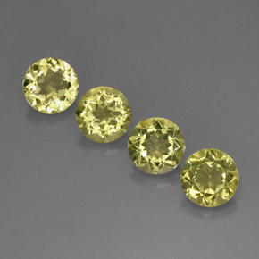Gemas de cuarzo amarillo natural de  ct, corte redondo, VVS-VS