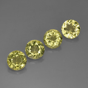 Gemas de cuarzo amarillo natural de  ct, corte redondo, VVS-VS