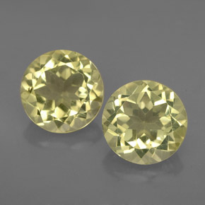 Gemas de cuarzo amarillo natural de  ct, corte redondo, VVS-VS