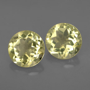 Gemas de cuarzo amarillo natural de  ct, corte redondo, VVS-VS
