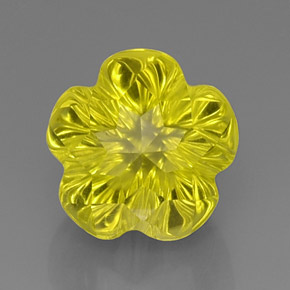 Cuarzo amarillo natural de 12,53 ct, corte flor, transparente
