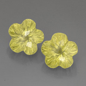 Gemas de cuarzo amarillo natural de  ct, corte flor, transparente