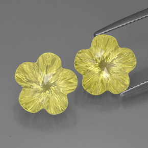 Gemas de cuarzo amarillo natural de  ct, corte flor, transparente