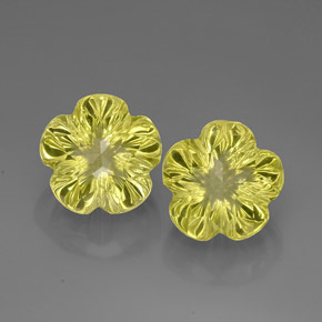Gemas de cuarzo amarillo natural de  ct, corte flor, transparente