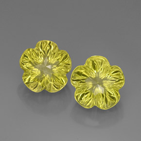 Gemas de cuarzo amarillo natural de  ct, corte flor, transparente