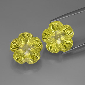 Gemas de cuarzo amarillo natural de  ct, corte flor, transparente