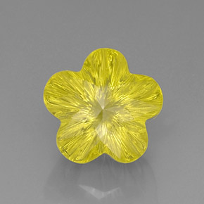 Cuarzo amarillo natural de 9,84 ct, corte flor, transparente