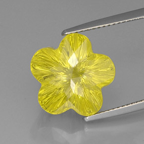 Cuarzo amarillo natural de 9,84 ct, corte flor, transparente