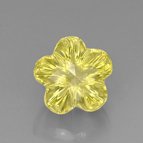 Cuarzo amarillo natural de 6,62 ct, corte flor, transparente