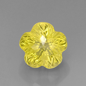 Cuarzo amarillo natural de 7,86 ct, corte flor, transparente