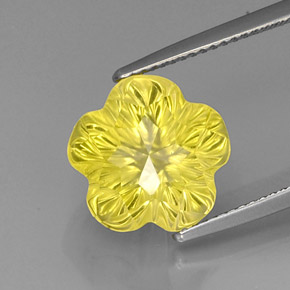 Cuarzo amarillo natural de 7,86 ct, corte flor, transparente