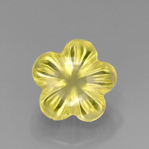 Cuarzo amarillo natural de 6,83 ct, corte flor, transparente