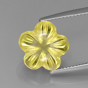 Cuarzo amarillo natural de 6,83 ct, corte flor, transparente