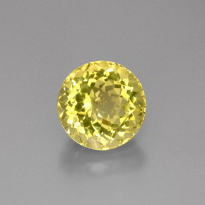 Cuarzo Limón natural de 10.94 ct, Corte Redondo, VS