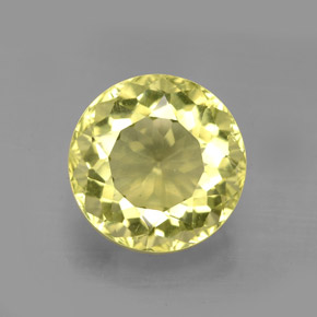 Cuarzo Limón natural de 6.19 ct, Corte Redondo, VS