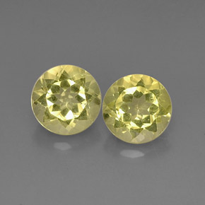 Gemas de cuarzo amarillo natural de  ct, corte redondo, VVS-VS