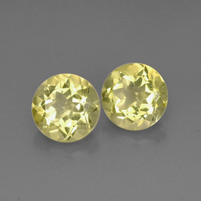 Gemas de cuarzo amarillo natural de  ct, corte redondo, VVS-VS