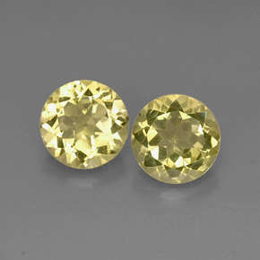 Gemas de cuarzo amarillo natural de  ct, corte redondo, VVS-VS
