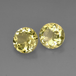 Gemas de cuarzo amarillo natural de  ct, corte redondo, VVS-VS