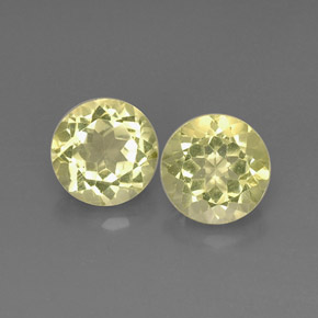 Gemas de cuarzo amarillo natural de  ct, corte redondo, VVS-VS
