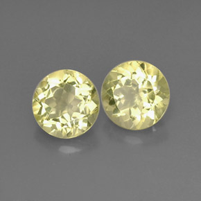 Gemas de cuarzo amarillo natural de  ct, corte redondo, VVS-VS
