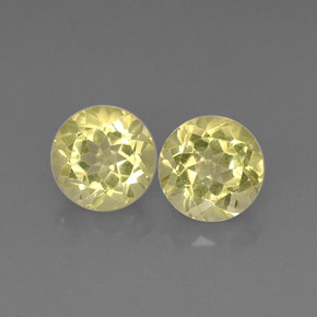 Gemas de cuarzo amarillo natural de  ct, corte redondo, VVS-VS