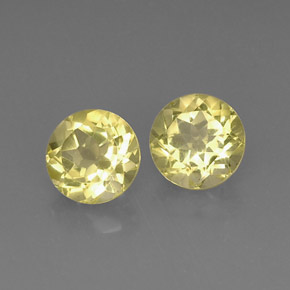 Gemas de cuarzo amarillo natural de  ct, corte redondo, VVS-VS
