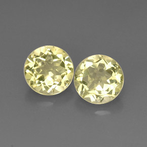 Gemas de cuarzo amarillo natural de  ct, corte redondo, VVS-VS
