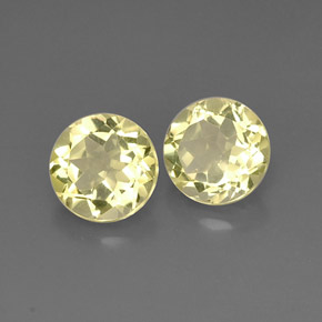 Gemas de cuarzo amarillo natural de  ct, corte redondo, VVS-VS